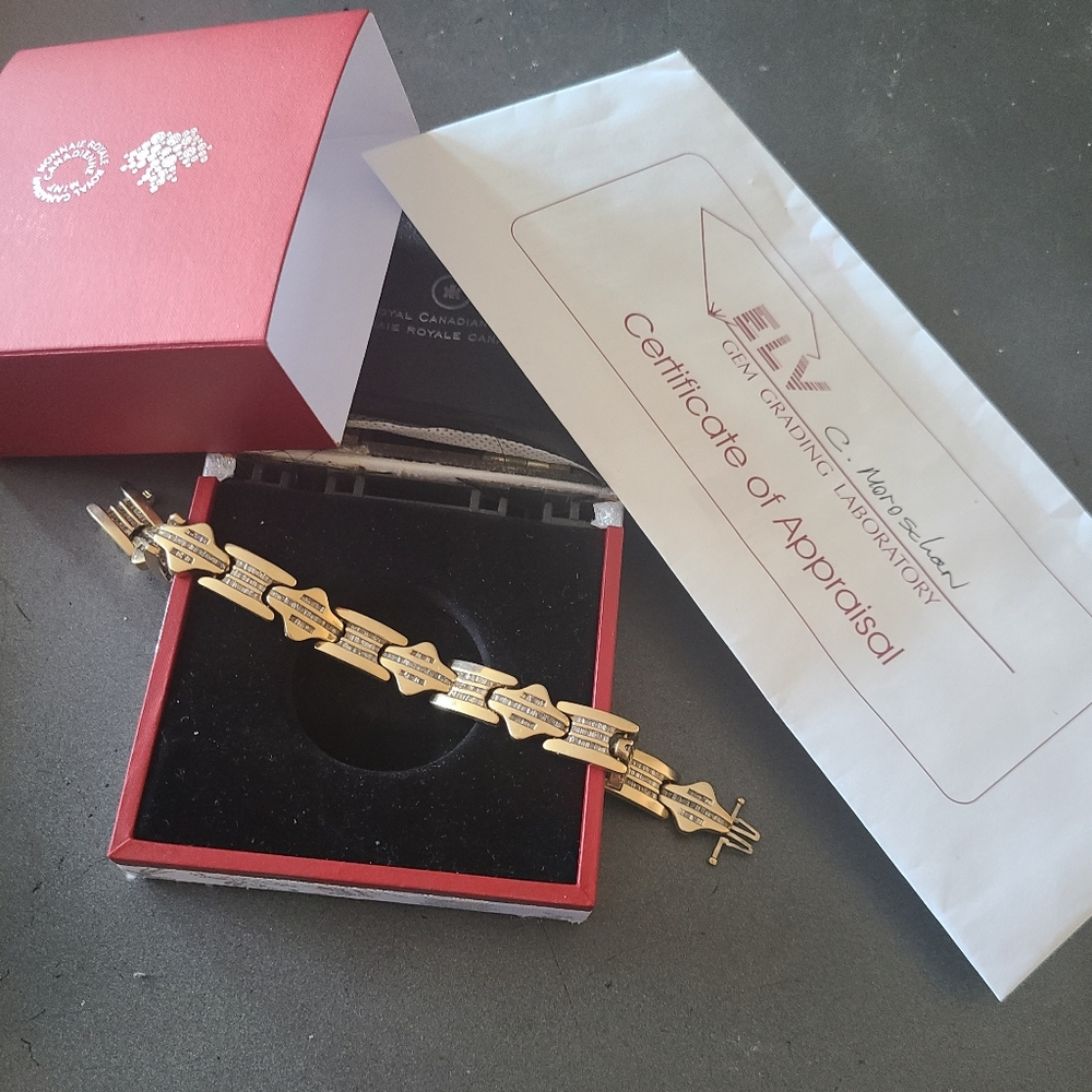 Men's 14k gold bracelet with diamonds - Picture 4 of 5